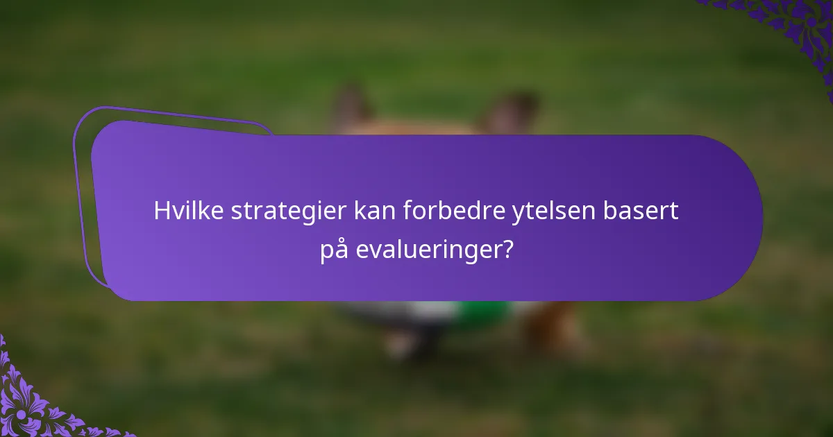 Hvilke strategier kan forbedre ytelsen basert på evalueringer?