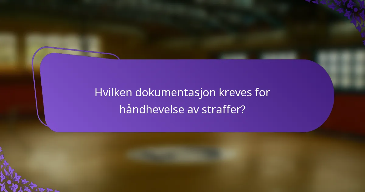 Hvilken dokumentasjon kreves for håndhevelse av straffer?