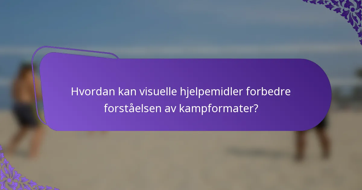 Hvordan kan visuelle hjelpemidler forbedre forståelsen av kampformater?